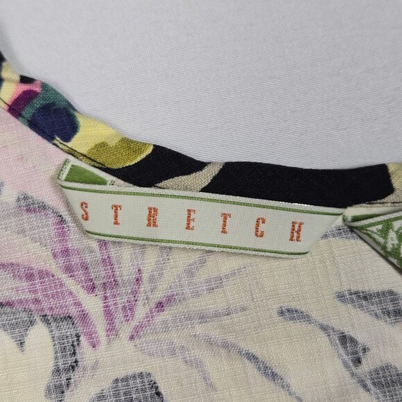 Tommy Bahama Silk Tank Top S Black Tropical Floral Print Resort Sleeveless - Picture 7 of 10